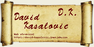 David Kasalović vizit kartica